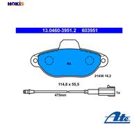 Brake pads 13.0460-3951.2 ATE for FIAT PUNTO PUNTO Convertible PUNTO Van