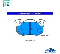 ATE Brake Pads 13.0460-3953.2 Disc Brake for Renault Twingo I