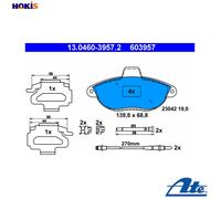 ATE 13.0460-3957.2 Brake pad set