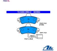 ATE Brake Pad Set 13.0460-3964.2 - Disc Brake - Fits Ford Cougar 2.5 V6 24V
