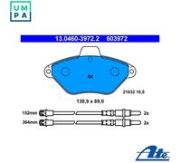 ATE Brake Pad Set 13.0460-3972.2 Disc Brake for Citroën Xantia