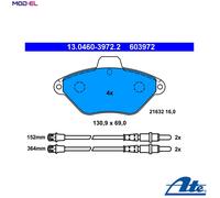 BRAKE PAD SET DISC BRAKE 13.0460-3972.2 FOR CITROEN LFZ 1.8L DHW /DHY 1.9L 4cyl