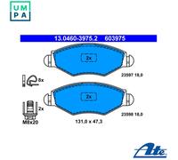 Brake pads 13.0460-3975.2 ATE for PEUGEOT 306 Hatchback 306 206+ 206 Hatchback