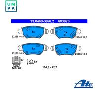 ATE Rear Disc Brake Pad Set 13.0460-3976.2 Fits Chevrolet/Opel/Vauxhall 9195685