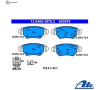 ATE Rear Disc Brake Pad Set 13.0460-3976.2 Fits Chevrolet/Opel/Vauxhall 9195685