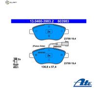 ATE Brake Pad Set 13.0460-3983.2 – Front Axle Disc Brake – Fits Fiat, Lancia, Chrysler