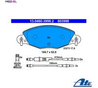 BRAKE PAD SET DISC BRAKE 13.0460-3998.2 FOR CITROEN C5/Van/II/Break 4HP 2.2L