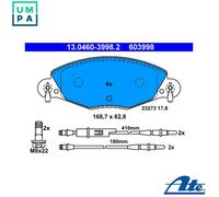 Brake pads 13.0460-3998.2 ATE for CITROËN C5 I C5 I Estate C5 II C5 II Break