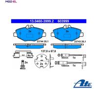 ATE 13.0460-3999.2 Brake pad set