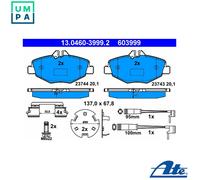 ATE Brake Pad Set 13.0460-3999.2 - Disc Brake for Mercedes-Benz E-Class W211/S211/VF211