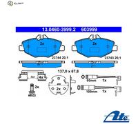 ATE Brake Pad Set 13.0460-3999.2 - Disc Brake for Mercedes-Benz E-Class W211/S211/VF211
