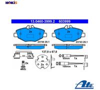 ATE 13.0460-3999.2 Brake pad set