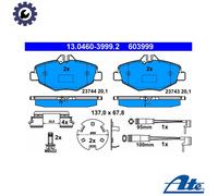 ATE Brake Pad Set 13.0460-3999.2 - Disc Brake for Mercedes-Benz E-Class W211/S211/VF211