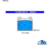 ATE 13.0460-4033.2 Brake pad set