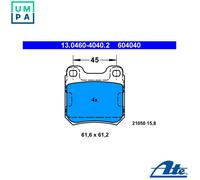 ATE Brake pad set excl. wear warning contact 13.0460-4040.2 Brake pads,Brake pad set, disc brake OPEL,SAAB,VAUXHALL,VECTRA B (36_)