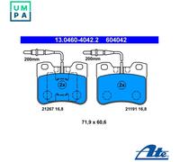 ATE Brake Pad Set 13.0460-4042.2 – Disc Brake for Citroen, Peugeot (AX, 106 I/II)