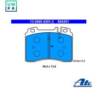 Brake pads 13.0460-4201.2 ATE for MERCEDES-BENZ 190 E-CLASS 124 Saloon 124 Coupe