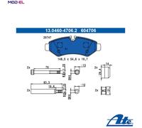 ATE Brake Pad Set 13.0460-4706.2 - Disc Brake for Mercedes-Benz Sprinter 3-t Tourer Bus
