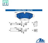 ATE Brake Pad Set 13.0460-4706.2 - Disc Brake for Mercedes-Benz Sprinter 3-t Tourer Bus
