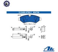 ATE Brake Pad Set 13.0460-4706.2 - Disc Brake for Mercedes-Benz Sprinter 3-t Tourer Bus