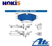 ATE 13.0460-4706.2 Brake pad set
