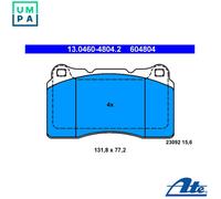 ATE Disc Brake Pad Set 13.0460-4804.2 for Renault, Volvo S60/V70