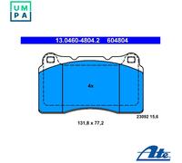ATE Disc Brake Pad Set 13.0460-4804.2 for Renault, Volvo S60/V70