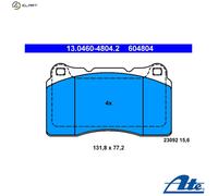 ATE Disc Brake Pad Set 13.0460-4804.2 for Renault, Volvo S60/V70