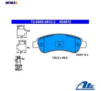 Brake pads 13.0460-4812.2 ATE for FIAT PEUGEOT CITROËN