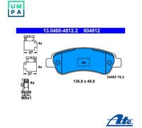 Brake pads 13.0460-4812.2 ATE for FIAT PEUGEOT CITROËN