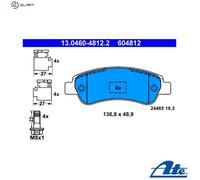 ATE Disc Brake Pad Set 13.0460-4812.2 for FIAT, PEUGEOT, CITROËN