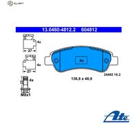 Brake pads 13.0460-4812.2 ATE for FIAT PEUGEOT CITROËN
