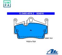 ATE Brake pad set 13.0460-4816.2 prepared for wear indicator, excl. wear warning contact PORSCHE: Boxster, Cayman, 718 Cayman Coupe