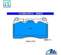 BRAKE PAD SET DISC BRAKE 13.0460-4833.2 FOR VW BMX/BKJ/AZZ/BRJ 3.2L 6cyl TOUAREG