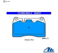 Brake pads 13.0460-4833.2 ATE for VW AUDI SEAT CUPRA