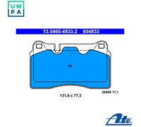 Brake pads 13.0460-4833.2 ATE for VW AUDI SEAT CUPRA