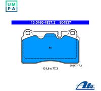 ATE Brake pad set 13.0460-4837.2 prepared for wear indicator, excl. wear warning contact Right Connector LAND ROVER: Range Rover 3, Range Rover Sport
