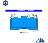 ATE Brake pad set 13.0460-4837.2 prepared for wear indicator, excl. wear warning contact Right Connector LAND ROVER: Range Rover 3, Range Rover Sport