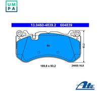 ATE Brake Pads 13.0460-4839.2 - Disc Brake Set for Mercedes-Benz C-Class, S-Class, M-Class, SL