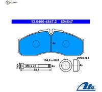ATE 13.0460-4847.2 Brake pad set