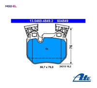 BRAKE PAD SET DISC BRAKE 13.0460-4849.2 FOR BMW N54B30A N55B30A 3.0L 6cyl 1 E82