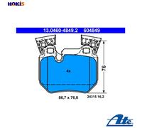 ATE 13.0460-4849.2 Brake pad set