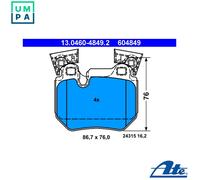 ATE 13.0460-4849.2 Brake pad set