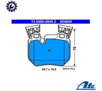 ATE 13.0460-4849.2 Brake pad set