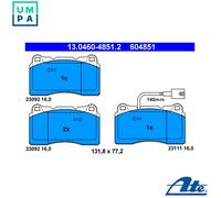 Brake pads 13.0460-4851.2 ATE for ALFA ROMEO 159 Sportwagon 159