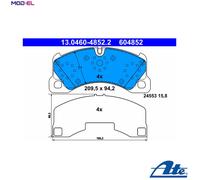 ATE Brake Pad Set 13.0460-4852.2 - for Porsche Cayenne 3.2 & VW
