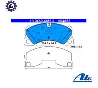 Brake pads 13.0460-4852.2 ATE for PORSCHE VW
