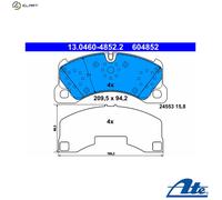 BRAKE PAD SET DISC BRAKE 13.0460-4852.2 FOR VW PORSCHE BPE/BAC/BPD/BLK 2.5L 6cyl