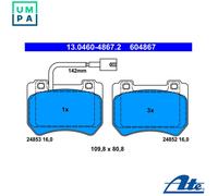 ATE Brake Pads 13.0460-4867.2 - Fits Alfa Romeo Brera, Spider, 159 (1.8 TBI, Sportwagon)