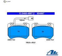BRAKE PAD SET DISC BRAKE 13.0460-4867.2 FOR ALFA ROMEO 844A2.000 2.0L 4cyl 159